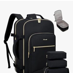 Black Travel Backpack Set